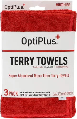 Vista 7 de OptiPlus 16" x 16" Toallas de Terry de Microfibra Tratadas con Silvadur 930 Antimicrobial - Azul