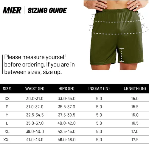 Vista 7 de MIER Pantalones cortos de correr para hombre, 5 pulgadas, para gimnasio, atlético, de secado rápido, pantalones cortos de entrenamiento deportivo
