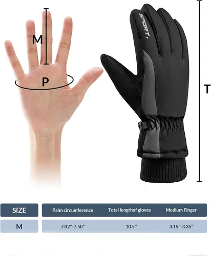 Vista 2 de Guantes de esquí Guantes de invierno impermeables y transpirables para clima frío, guantes de nieve para hombres y mujeres