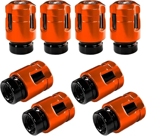 Vista 10 de Yourkar 4 tapas de vástago de válvula de neumático de automóvil, cubiertas de válvula de rueda de aleación de aluminio de forma única, resistentes a