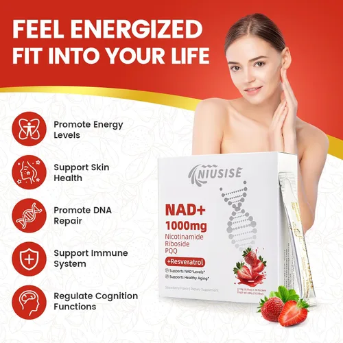 Vista 6 de NIUSISE Suplemento NAD, líquido NAD+, fórmula mejorada de 1000 mg con PQQ, ribósido de nicotinamida y resveratrol, apoyo avanzado antienvejecimiento