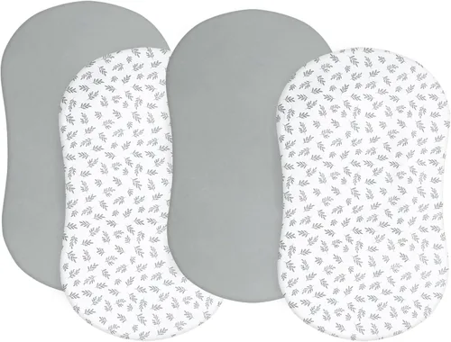 Vista 15 de Juego de 4 sábanas de moisés para bebé, compatibles con 4moms Mamaroo, Regalo y Chicco Close to You Baby Bassinet, ultra suaves y agradables al
