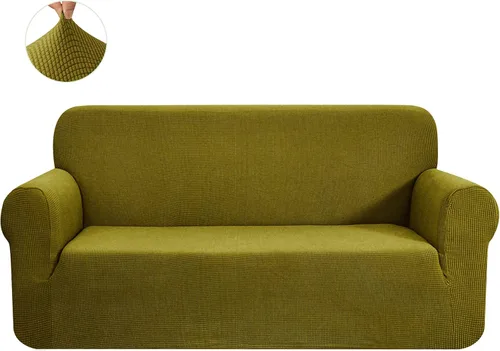 Vista 30 de CHUN YI - Funda elástica de 1 pieza para sillón grande, funda protectora suave de Jacquard con elastano, detalle de cuadros y parte inferior