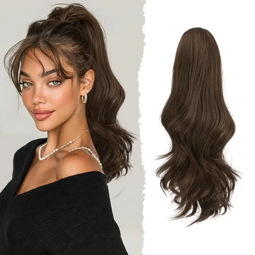 Vista 17 de SOFEIYAN Extensión de Cola de Caballo de 13" Larga y Rizada con Clip en Garra, Extensión de Cabello Sintético de Aspecto Natural para Mujeres