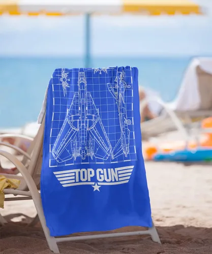 Vista 2 de LOGOVISION Top Gun - Toalla de playa, 30 x 60 pulgadas, toalla de playa con diseño plano plano