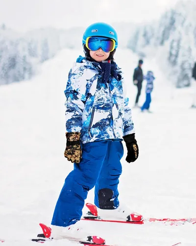 Vista 6 de SATINIOR 4 pares de guantes de esquí para niños, guantes impermeables de invierno, guantes de esquí, nieve cálidos, guantes de snowboard unisex