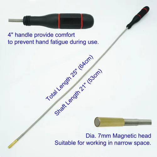Vista 2 de GUTIMORE - Herramienta de recogida magnética flexible, 25 pulgadas de largo, imán doblado de serpiente, pastilla magnética flexible de 2 libras