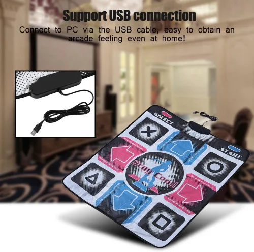 Vista 6 de Tosuny - Alfombrilla de danza para juegos de baile retro, antideslizante, para bailar y bailar, con USB para PC, compatible con Windows 982000XP7OS