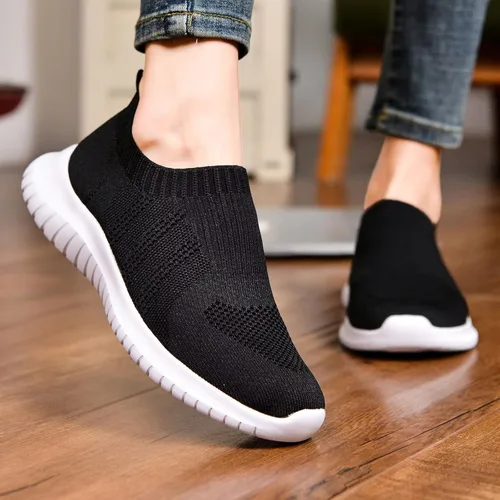 Vista 4 de Konhill - Zapato deportivo para caminar, ligero, deportivo, informal, para gimnasio, sin cordones, para mujer