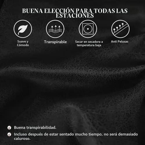 Vista 4 de ANARACHON - Funda elástica para sillón con aspecto de piel, 1 pieza Negro