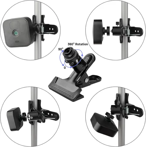 Vista 5 de iTODOS Paquete de 2 abrazaderas de clip para Blink Outdoor 4 (4ª generación)/(3ª generación)/XT/XT2/Mini, soporte de metal, soporte de cámara