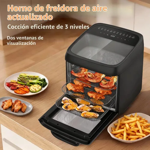 Vista 6 de Combo de horno tostador con freidora de aire grande de 13 cuartos de galón con asador 12 en 1