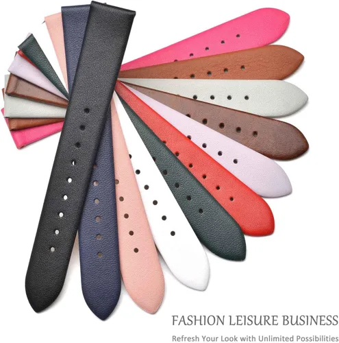 Vista 7 de WOCCI Correas de reloj elegantes, correas de repuesto de cuero genuino para hombres y mujeres, ancho de la correa 0.315 in, 0.394 in, 0.472 in