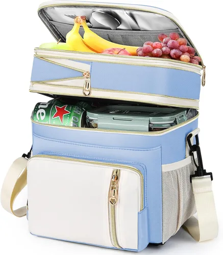 Vista 27 de Lonchera y bolsa de almuerzo para mujeres y hombres, lonchera grande aislada para adultos, a prueba de fugas, bolsa enfriadora para el trabajo