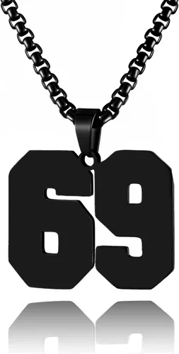 Vista 146 de Collar de Número Dorado para Hombre, Cadena de Acero Inoxidable con Colgante de Número para Atletas, Joyería Deportiva Personalizada para Niños