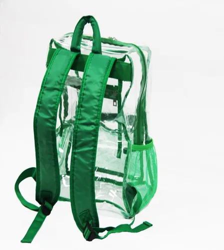 Vista 7 de KekeInt'l - Mochila transparente de PVC resistente, 40 libras, Verde, Mochila transparente