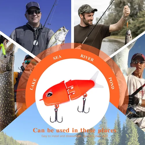 Vista 7 de Paquete de 7 Mini Cebo Deslizante, Cebo Deslizante Raptor, Señuelos de Pesca Swimbait para Agua Dulce y Salada, Increíble Regalo de Equipo de Pesca