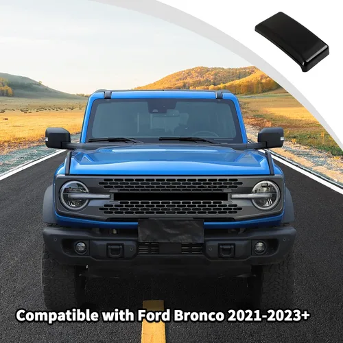 Vista 3 de JWWY Cubierta protectora para tornillo de techo delantero Bronco para accesorios Ford Bronco 2/4 puertas 2021 2022 2023+ (ABS, negro)