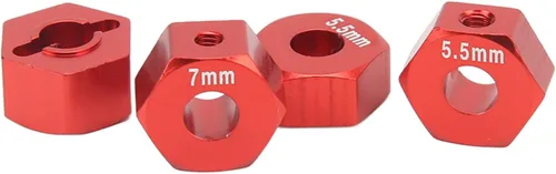 Vista 4 de Cubo de rueda RC, 4 piezas de aleación de aluminio RC hexagonal, cubo de neumático de vehículo RC, juego de accesorios para 1/10 Slash 4x4 rustler
