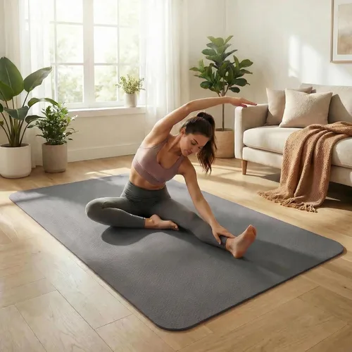 Vista 6 de Esterilla grande de yoga de 6'x 4' (72"x 48") — Esterilla de ejercicio extra ancha de 1/4" y 1/3" de 183cm x 122cm, gran esterilla de ejercicio