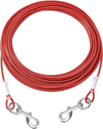 Vista 9 de Cable de amarre para perros, cable de 10 pies para perros, cable de amarre para perros pequeños de hasta 60 libras, correa para perros para patio
