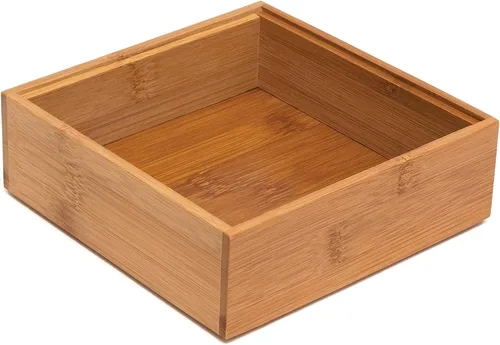 Vista 7 de Lipper International 8180S Caja organizadora de cajones apilables de madera de bambú, 3 x 6 pulgadas, juego de 2