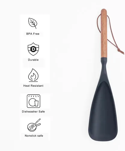 Vista 2 de Cuchara de cocina para utensilios de cocina antiadherentes, cuchara de espátula multifunción, ideal tanto para cocinar como para servir, cuchara
