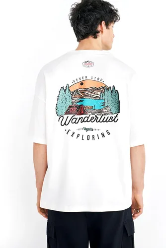 Vista 2 de Vamtac Camiseta gráfica para hombre, de gran tamaño, vintage, Harajuku, holgada, ropa de calle, casual, estética, de verano
