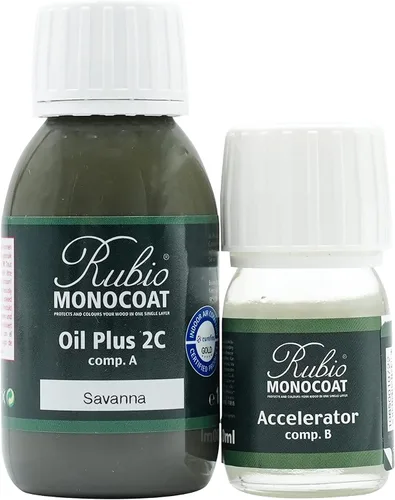 Vista 82 de Rubio Monocoat Tinte y acabado para madera de 650 pies cuadrados - Niebla 5% Oil Plus 2C Aceite de linaza ecológico de secado rápido