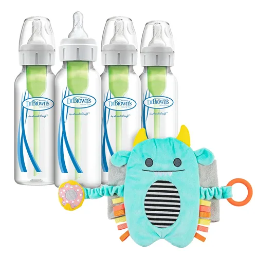 Vista 8 de Dr. Brown's Anti-Colic Options+ Biberones estrechos, paquete de 4 onzas y cinturón de grifo para bebés para gas cólico natural y alivio del malestar