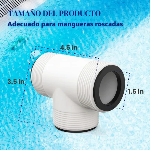 Vista 2 de PalpitateC Divisor en T de manguera de piscina compatible con bomba de natación Intex Coleman de 1.5 pulgadas, extensor de manguera de piscina