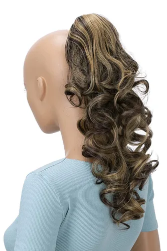 Vista 20 de CAISHA Extensión de clip de cola de caballo de 16 "voluminoso ondulado marrón ceniza H214