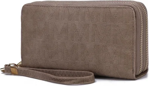 Vista 75 de MKF Collection Mia K - Cartera de pulsera para mujer, pequeña cartera de cuero vegano para tarjetas de crédito con cremallera y bolsillo