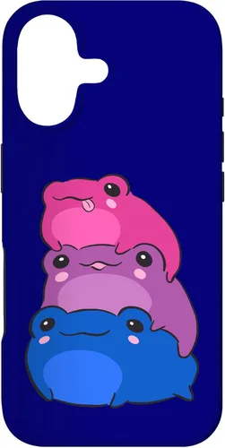 Vista 32 de Funda estética para iPhone 12/12 Pro Bisexual Flag Color Frogs Sutil Bi Pride LGBTQ