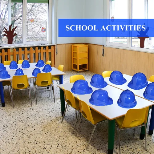 Vista 6 de Sumind Paquete de 48 sombreros de fiesta de construcción para niños, casco de plástico para trabajadores, juguete a granel para niños de 3 a 8 años