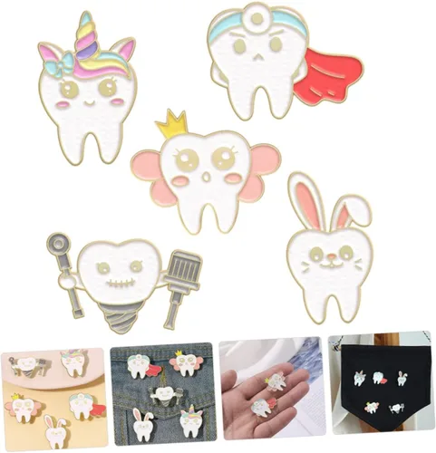 Vista 6 de SOIMISS 25 mochilas con broche de dientes en vestidos a granel trajes pin estético esmalte dental dentista pin dentista regalo accesorios de gusto