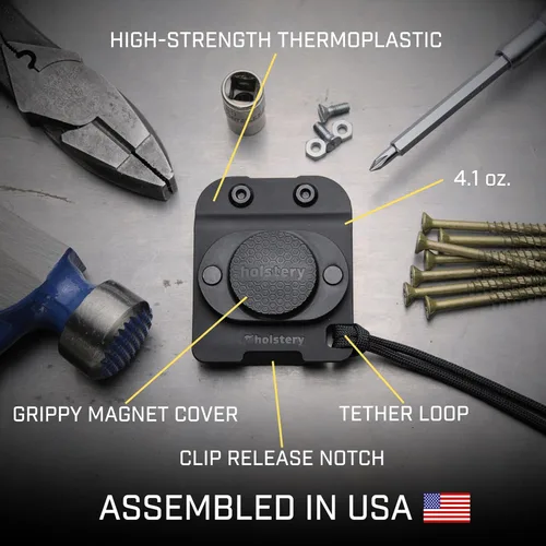 Vista 6 de MagMaster Soporte magnético para herramientas – Imán fuerte con clip para cinturón para tornillos, clavos, martillo, dados, alicates