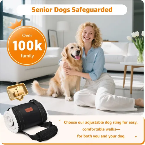 Vista 9 de LOOBANI - Arnés portátil para perros pequeños, soporte para patas traseras débiles Walking & Stair Assistance, Senior Dog Mobility, Padded