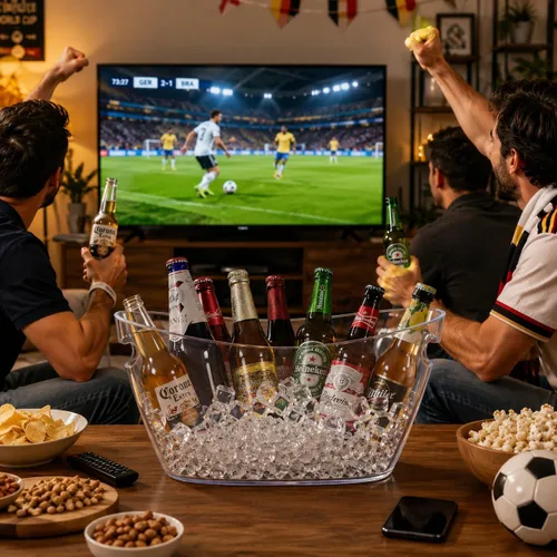 Vista 6 de Cubo de hielo, 2 unidades, cubos de hielo gruesos para fiestas, suministros de barra de mimosa, tina de bebidas para champán, cerveza, vino