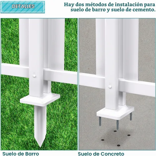 Vista 3 de COARBOR - Postes de PVC de 32.6 pulgadas de alto para valla decorativa de PVC, accesorios para patio, perros, barrera de animales, al aire libre