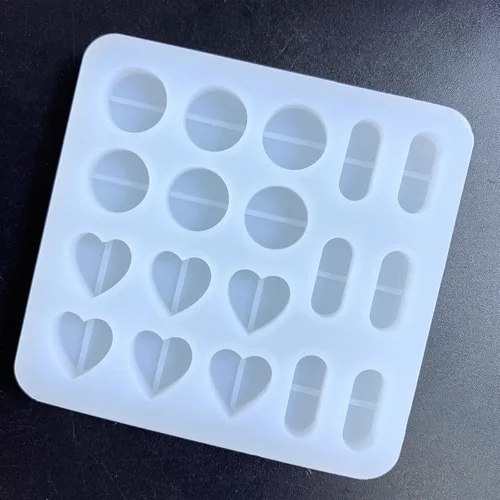 Vista 7 de Molde de relleno de resina de silicona con forma de corazón para colada de llavero colgante