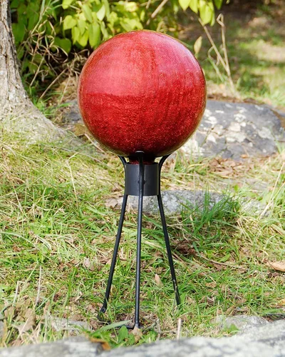 Vista 4 de ACHLA Designs Trestle II Gazing Globe Stand, 14 pulgadas, acabado de recubrimiento en polvo negro