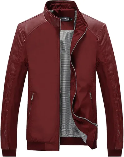 Vista 8 de Tanming Chaqueta bomber Softshell casual de corte ajustado y ligera con cremallera para hombre