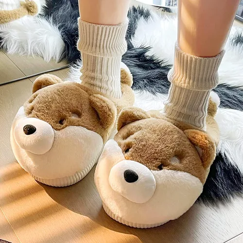 Vista 5 de RAGEFIVE Lindas pantuflas de vaca para mujeres y niñas, pantuflas de algodón de felpa mullida para el hogar, para interiores y exteriores