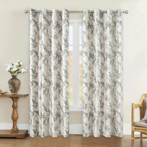 Vista 12 de Leeva Cortinas opacas para puerta corredera, cortinas de bloqueo de luz con hojas de serie azul, cortinas pesadas para ventanas de guardería, 2