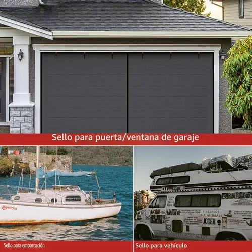 Vista 6 de Tira de sellado de goma de espuma, autoadhesivo rectangular de goma EPDM para RV, barco, automóvil, camión, marina, puertas de garaje/ventana y más