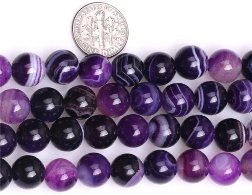 Vista 4 de Cuentas sueltas, gemas de ágata redondas facetadas naturales para realizar joyería a mano en grandes cantidades, bricolaje. Una tira: 15 pulgadas