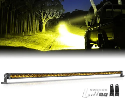 Vista 8 de Niwaker - Barra de luz LED de 6 pulgadas, 2 módulos LED de inundación de 96 W, luces de conducción de una sola fila, luz antiniebla todoterreno