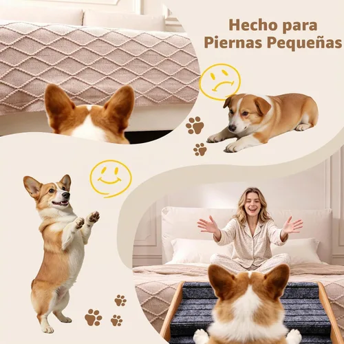 Vista 7 de Rampa para mascotas para camas altas de 21.06 pulgadas de alto Camello ámbar