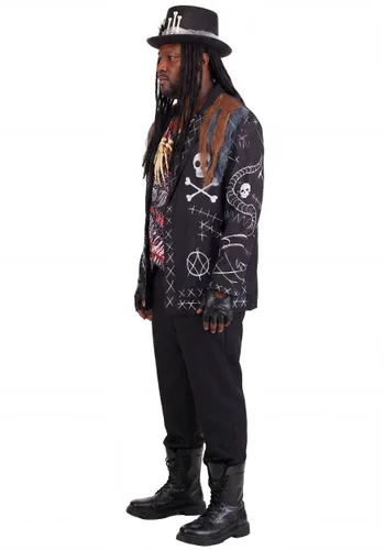 Vista 3 de Disfraz de Sacerdote Vudú Talla Plus para Hombre Multicolor